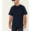 Men * | Hot Sell Hawx Men'S Solid Navy Forge Short Sleeve Work Pocket T-Shirt Big