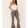 Women * | Cut Price Rock & Roll Denim Women'S Striped Bell Bottoms