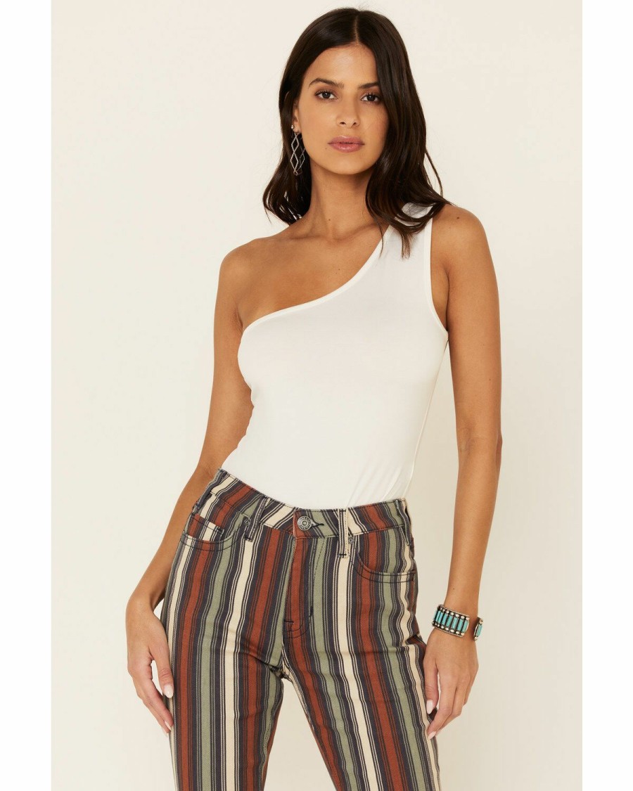 Women * | Cut Price Rock & Roll Denim Women'S Striped Bell Bottoms