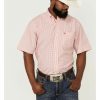 Men * | Premium Ariat Men'S Keith Check Plaid Short Sleeve Button-Down Western Shirt