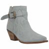 Women * | Cheap Dingo Women'S Easy Does It Blue Leather Western Booties Snip Toe