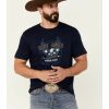 Men * | Hot Selling Cody James Men'S Heather Navy Eagle Western Graphic Short Sleeve T-Shirt