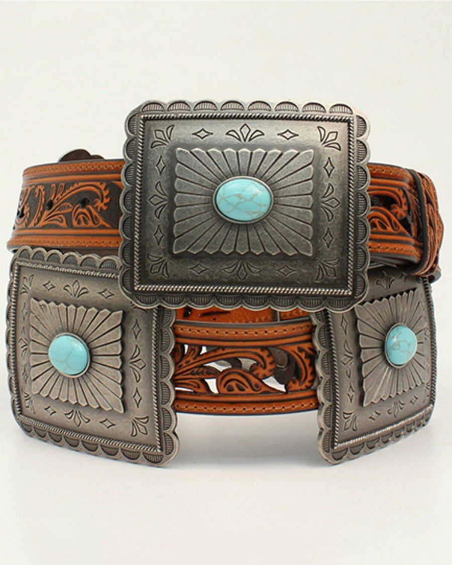 Women * | Cheap Ariat Women'S Turquoise Concho Western Belt