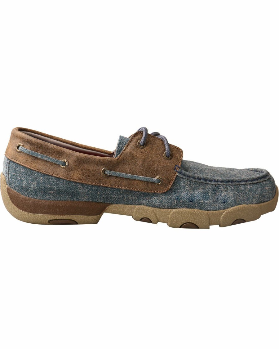 Men * | Attractive Twisted X Men'S Denim Driving Moc Shoes