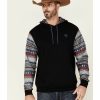 Men * | New Hooey Men'S Acuna Black Printed Sleeves Hooded Sweatshirt