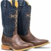 Men * | Bestsellers Tin Haul Men'S Ichtus Cross Western Boots Broad Square Toe