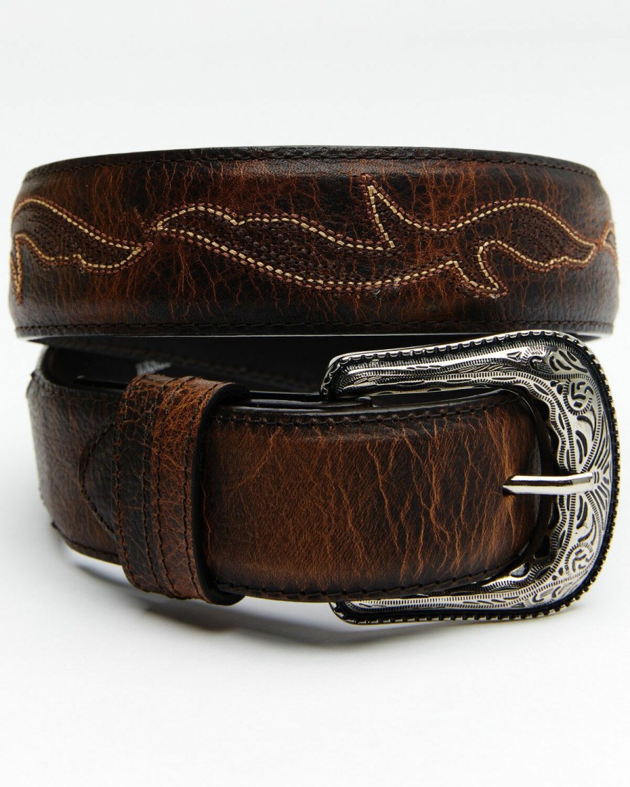 Men * | Best Sellers Cody James Men'S Orange Stitched Belt