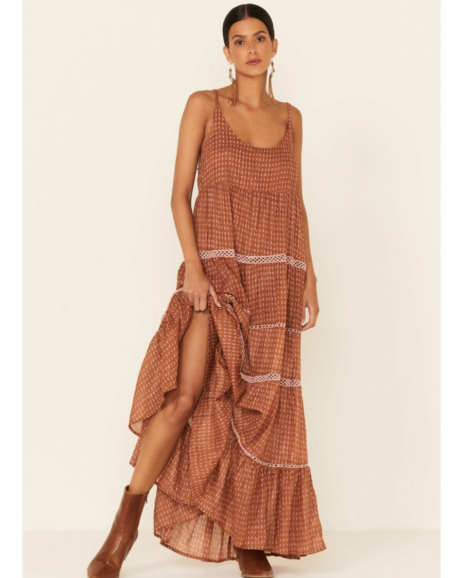 Women * | Sale Online Free People Women'S Midnight Dance Print Sleeveless Maxi Dress