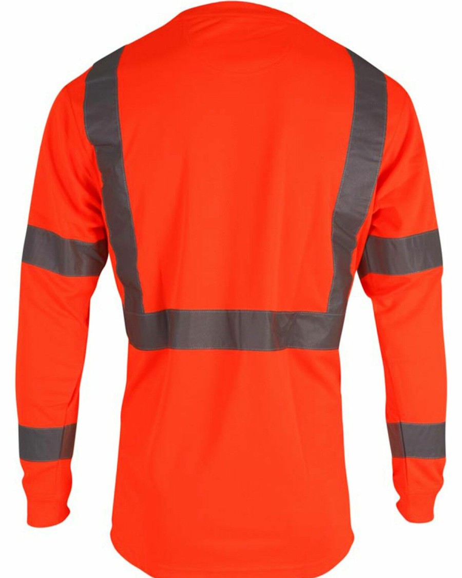 Men * | Official Wolverine Men'S High Visibility Reflective Long Sleeve Polyester T-Shirt