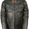 Men * | Attractive Milwaukee Leather Men'S Reflective Skull Crossover Scooter Jacket