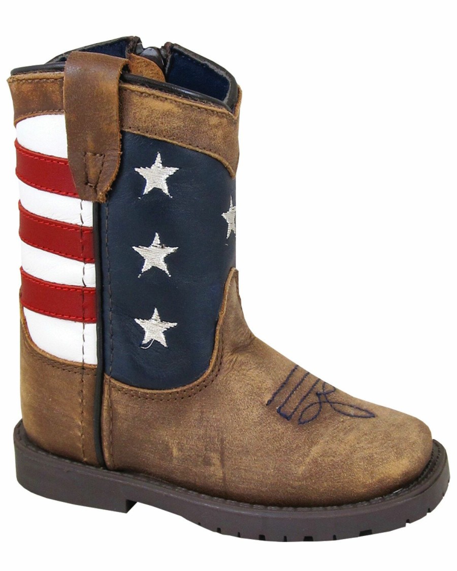 Gifts * | Discount Smoky Mountain Toddler Stars And Stripes Western Boots Square Toe