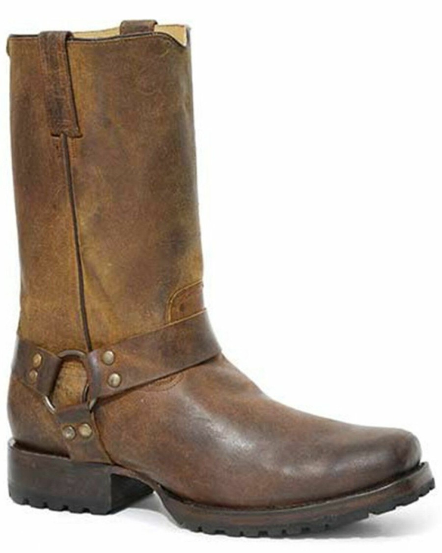 Men * | Best Sellers Stetson Men'S Heritage Harness Pull-On Harness Moto Boots Narrow Square Toe