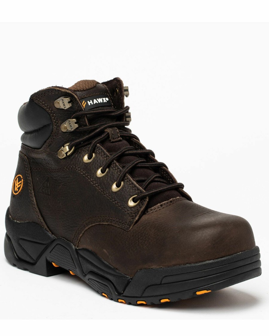 Men * | Latest Hawx Men'S Chocolate Blucher Work Boots Composite Toe