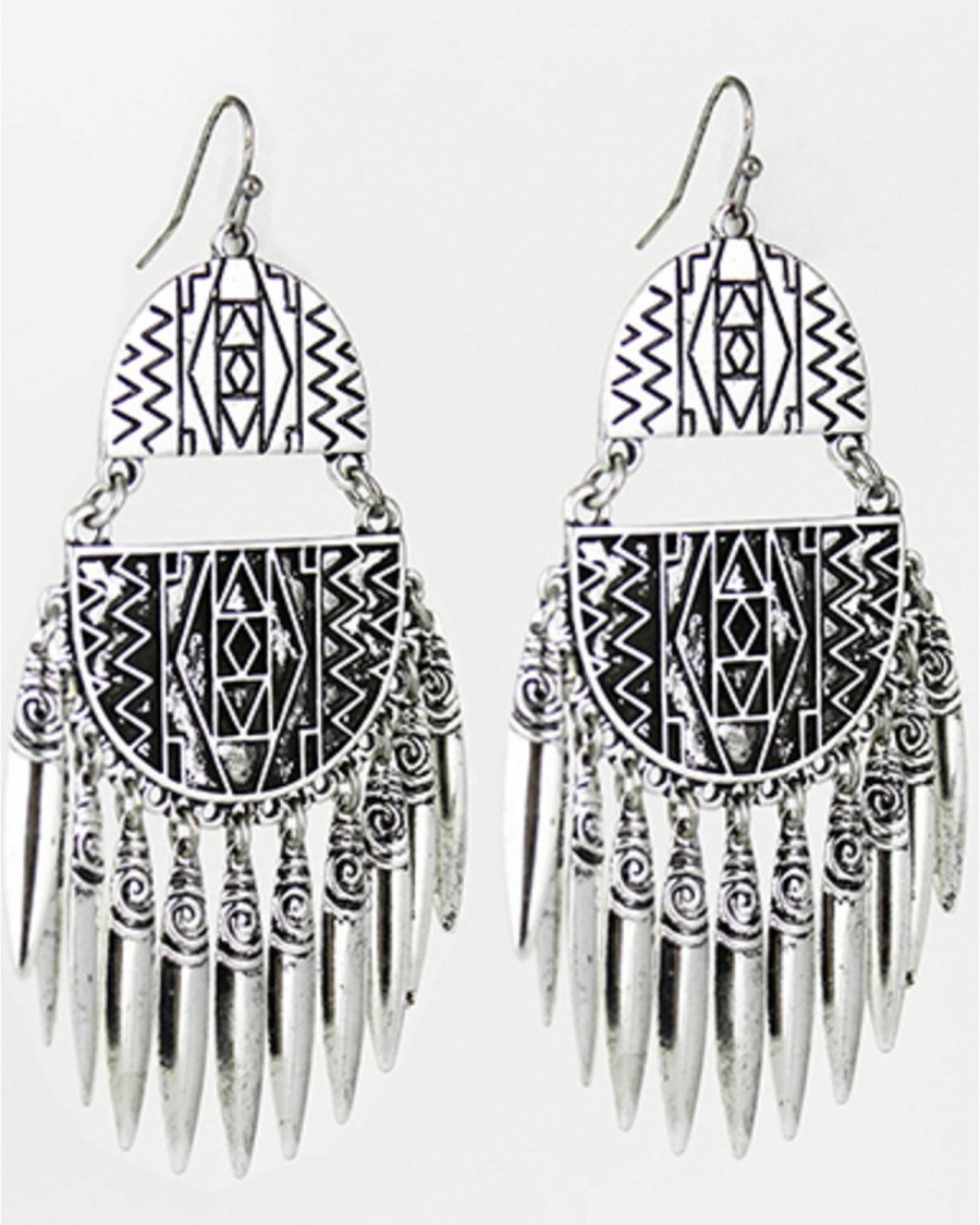 Gifts * | Hot Selling Shyanne Women'S Statement Fringe Silver Earrings