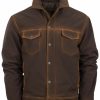 Men * | Sts Ranchwear By Carroll Sale Online Sts Ranchwear Men'S Denim Cut Brumby Brown Jacket