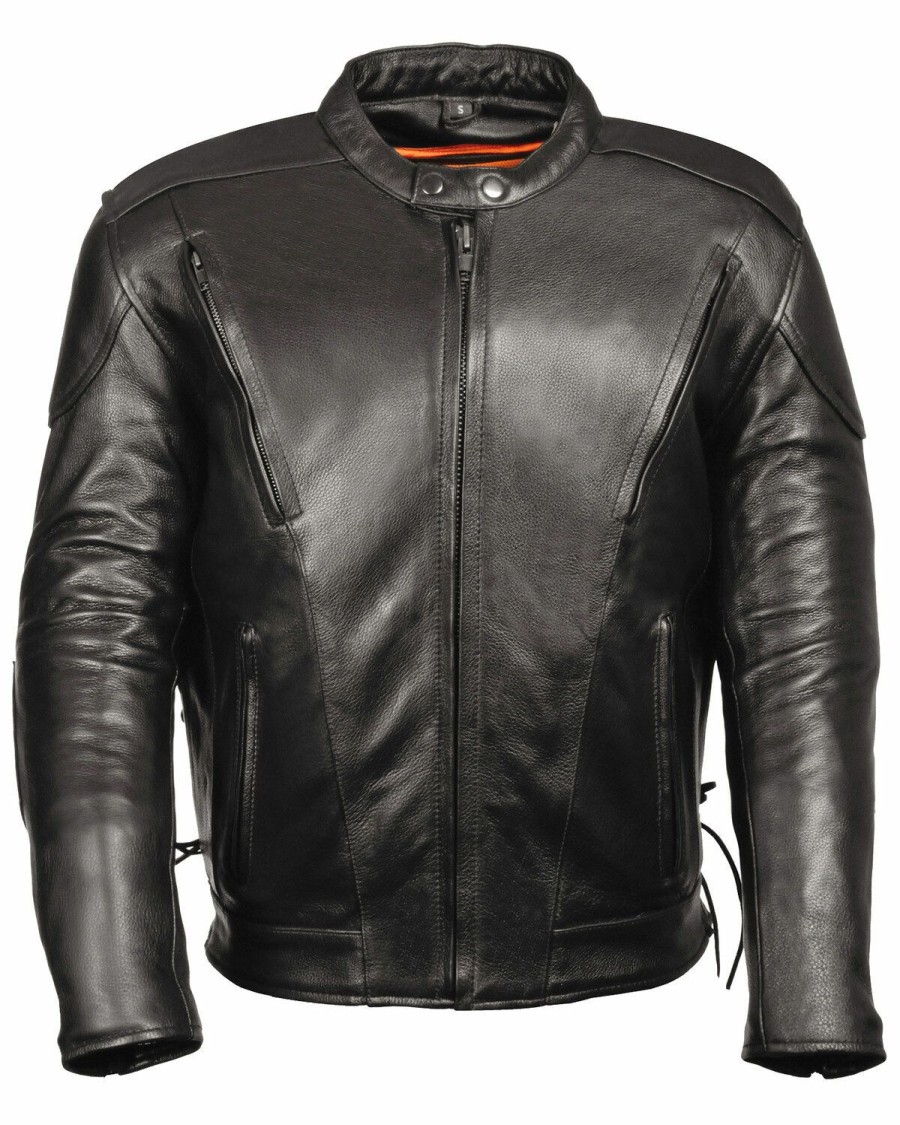 Men * | Cut Price Milwaukee Leather Men'S Side Lace Vented Scooter Jacket 3X