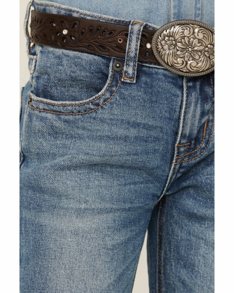 Kids * | New Rock & Roll Denim Girls' Embellished Pocket Bootcut Jeans