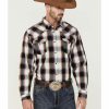 Men * | Attractive Roper Men'S Black Large Ombre Plaid Long Sleeve Snap Western Shirt