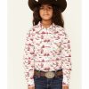 Kids * | Hot Selling Ariat Girls' R.E.A.L Yuma Landscape Print Long Sleeve Snap Western Shirt