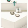 Gifts * | Unique Shyanne Women'S Silver & Turquoise Stone Cross 5-Piece Ring Set