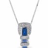 Women * | Attractive Kelly Herd Women'S Blue Ranger Style Buckle Pendant Necklace