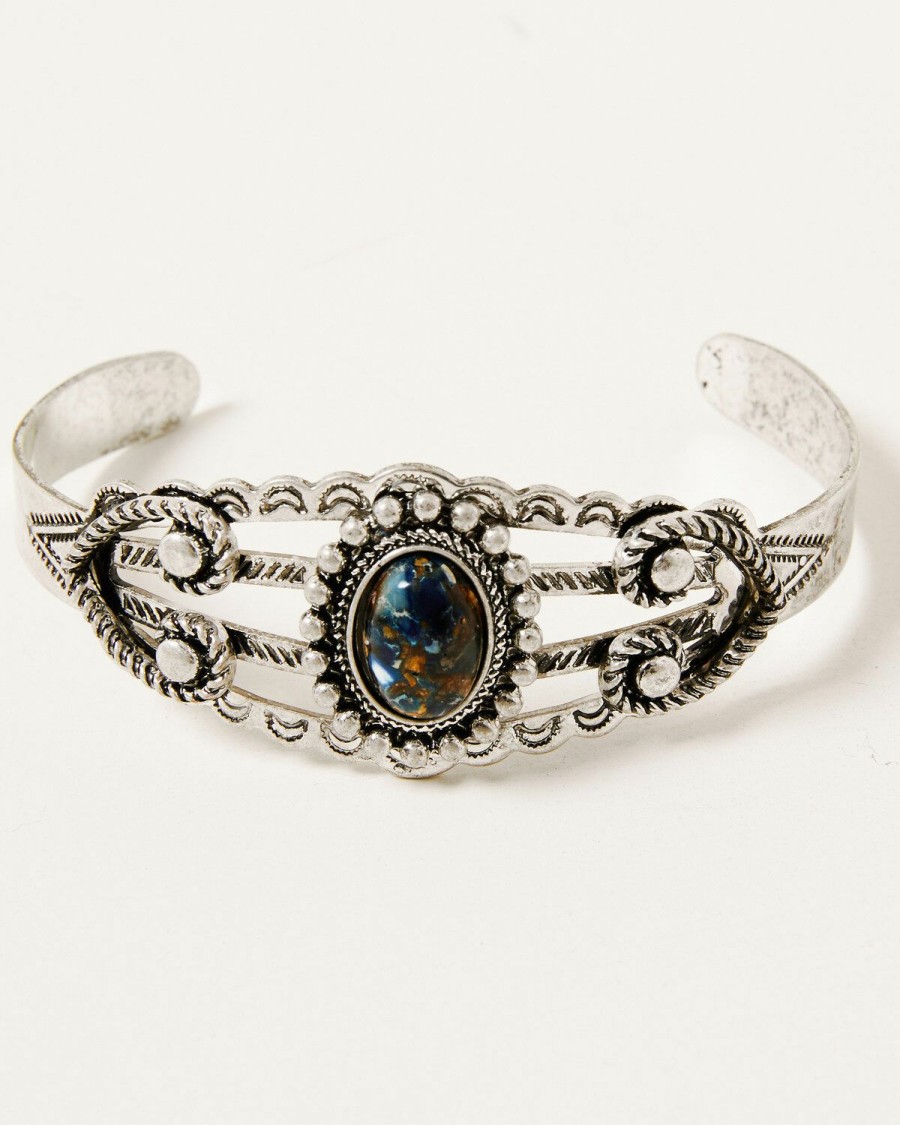 Women * | Unique Shyanne Women'S Claire Concho Agate Stone Cuff