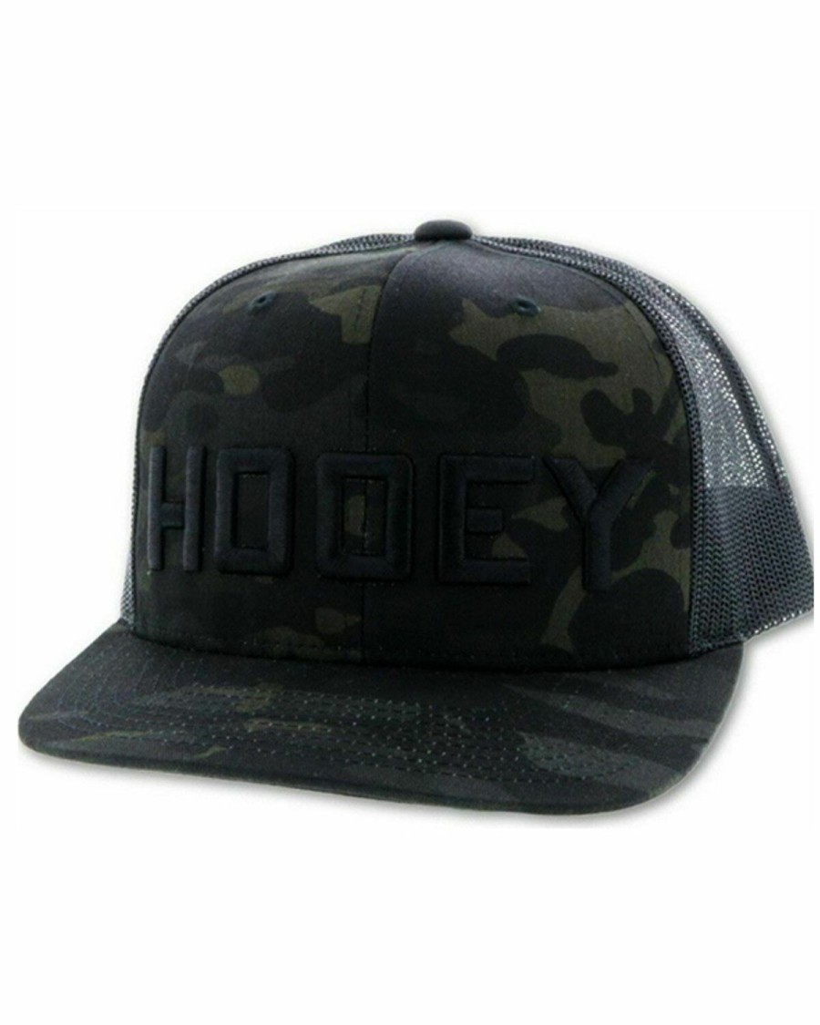 Men * | Cut Price Hooey Men'S Camo & Black Pistol Logo Embroidered Mesh-Back Trucker Cap