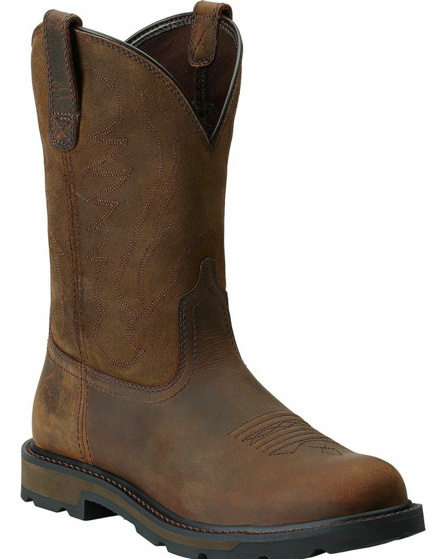 Men * | Hot Sell Ariat Groundbreaker Pull-On Work Boots Round Toe