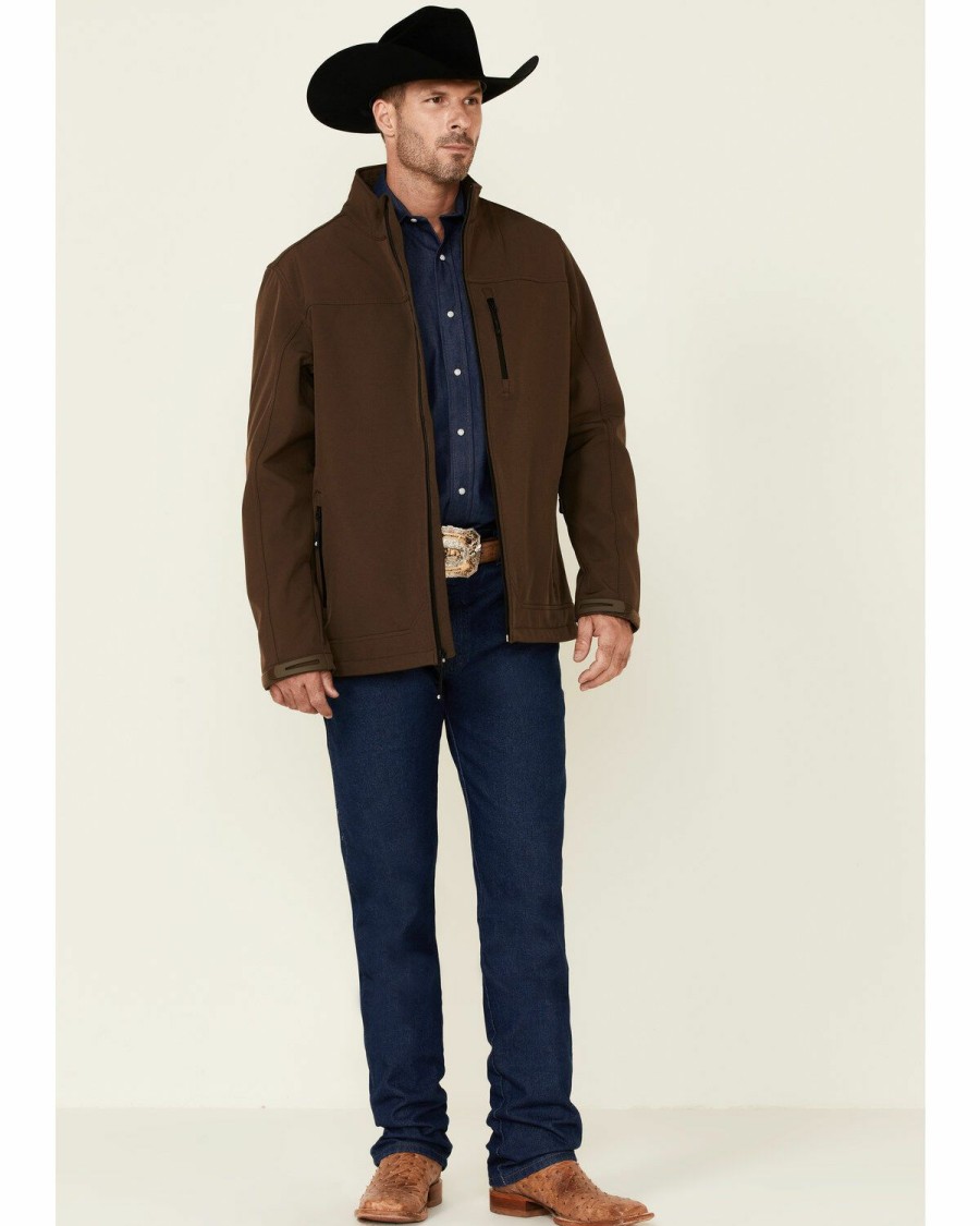 Men * | Bestsellers Cody James Core Men'S Solid Brown Steamboat Zip-Front Bonded Jacket Big & Tall