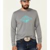 Men * | Exquisite Gifts Hooey Men'S Grey Habitat Bamboo Graphite Long Sleeve T-Shirt