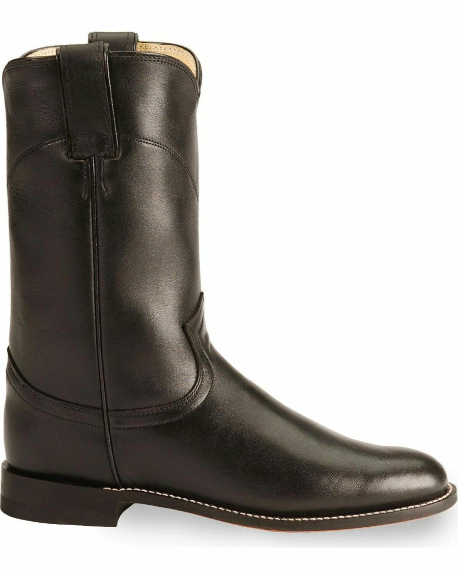 Women * | Attractive Justin Women'S Original Black Roper Boots Round Toe