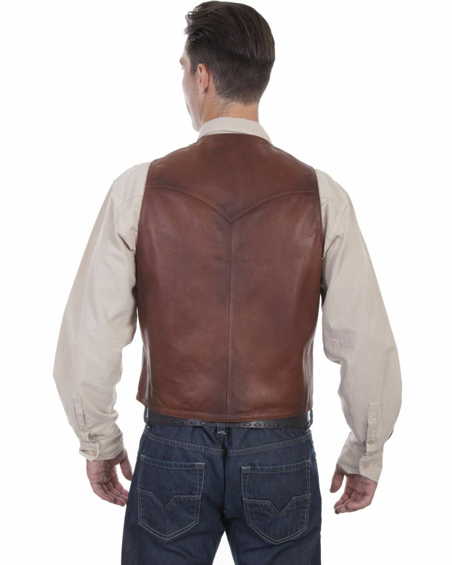 Men * | Sale Online Scully Men'S Classic Western Leather Vest