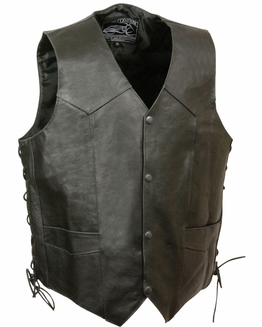 Men * | New Threads Milwaukee Leather Men'S "Live To Ride" Flying Eagle Vest 5X