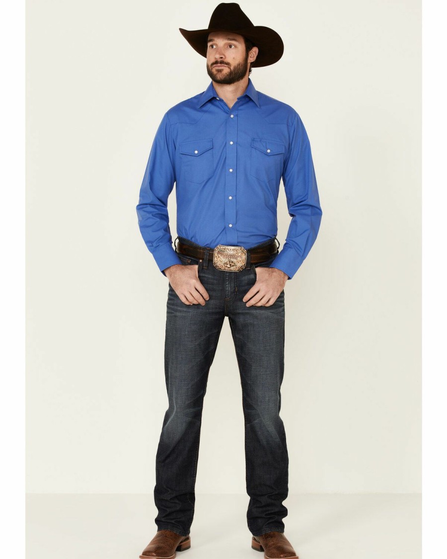 Men * | Special Offers Roper Men'S Classic Long Sleeve Snap Western Shirt