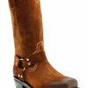 Men * | Special Offers Brothers & Sons Men'S Roughout Moto Boots Square Toe