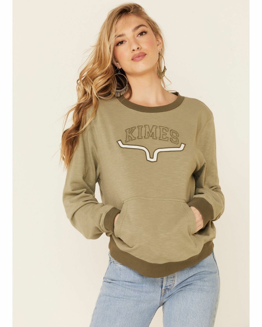 Women * | Unique Kimes Ranch Women'S Sage Upside Crew Long Sleeve Pullover Top