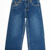 Kids * | Exquisite Gifts Cowboy Hardware Infant & Toddler Boys' Medium Wash Steerhead Skull Pocket Straight Leg Jeans