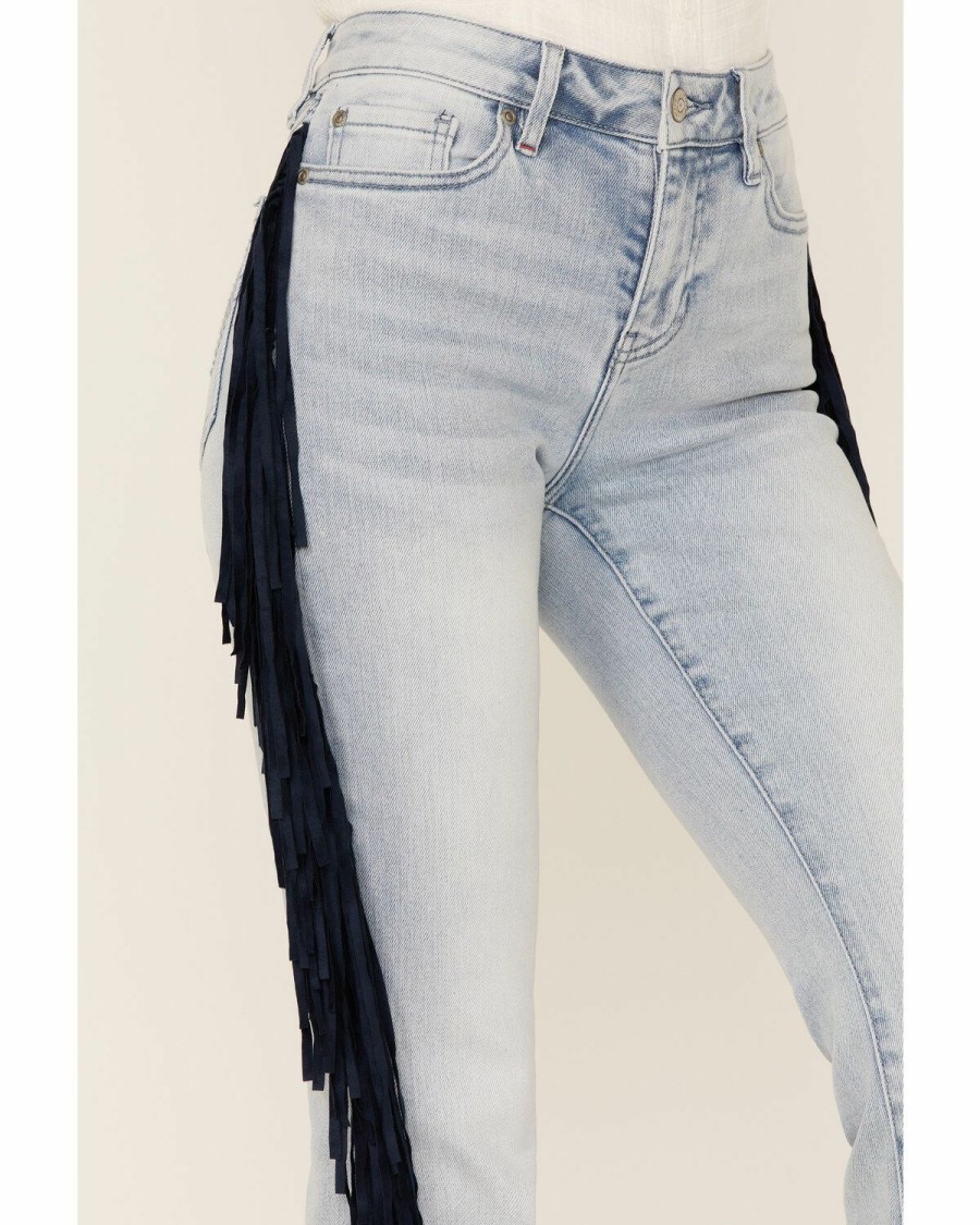 Women * | Hot Selling Idyllwind Women'S Mr. Bootcut Faux Suede Fringe Side Bootcut Jeans