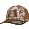 Men * | Latest Ariat Men'S Brown Digi Camo Flag Ball Cap