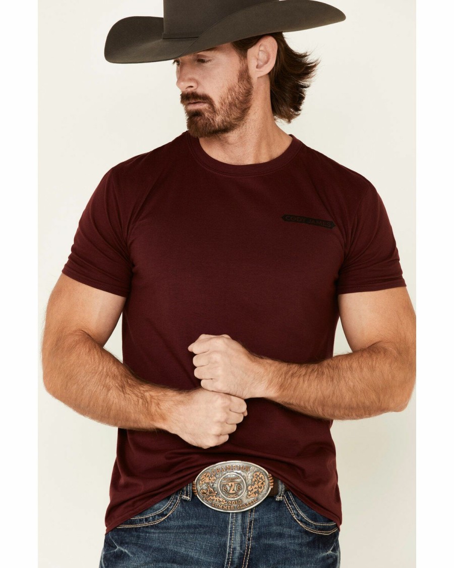 Men * | Unique Cody James Men'S Maroon Code Of The West Graphic T-Shirt