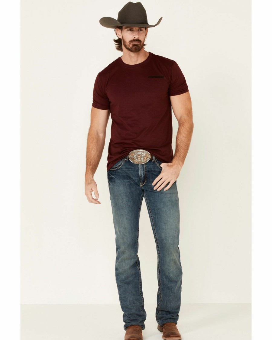 Men * | Unique Cody James Men'S Maroon Code Of The West Graphic T-Shirt