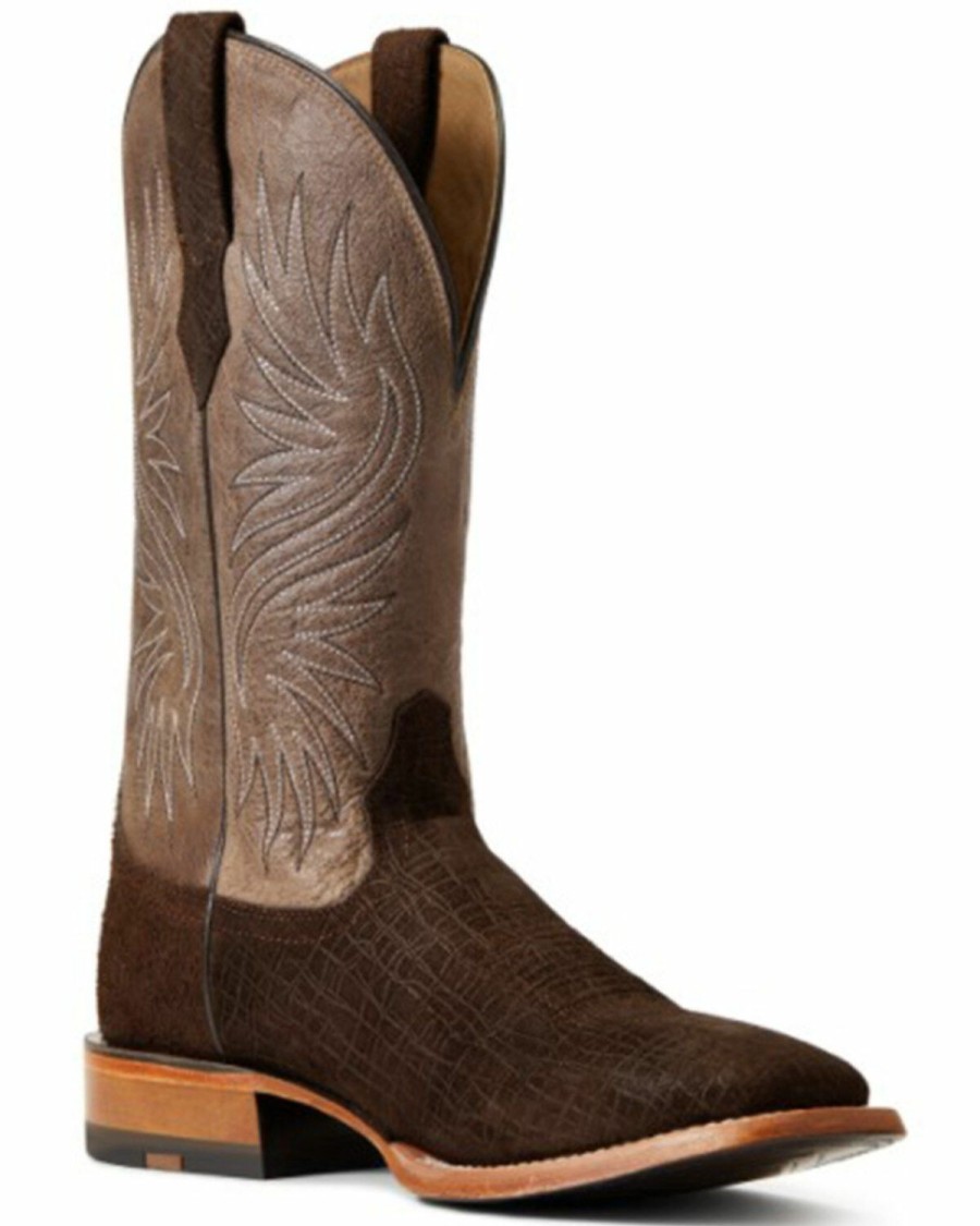 Men * | Top Selling Ariat Men'S Dark Coffee & Conch Tan Circuit Rockridge Full-Grain Western Boot Wide Square Toe