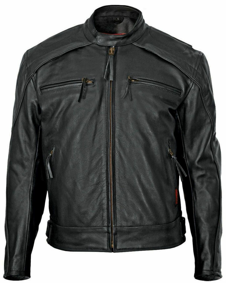 Men * | Milwaukee Motorcycle Clothing Official Milwaukee Men'S Warrior Leather Motorcycle Jacket