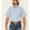 Men * | Exquisite Gifts Cody James Core Men'S Zion Dobby Stripe Short Sleeve Button-Down Western Shirt