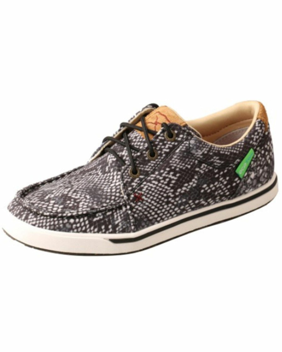 Women * | New Threads Twisted X Women'S Snake Print Kicks Casual Shoes Moc Toe