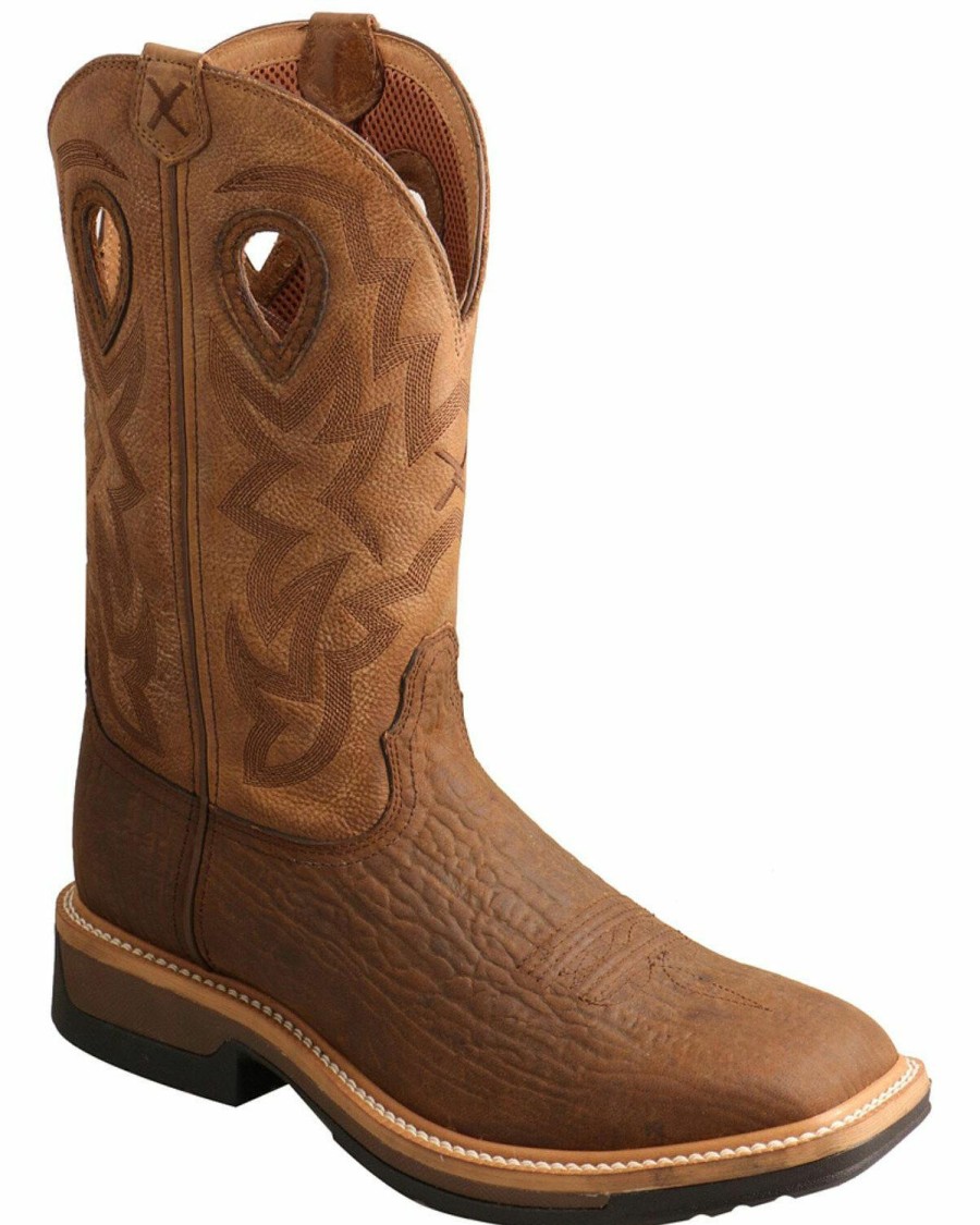 Men * | Special Offers Twisted X Men'S Lite Cowboy Western Work Boots Wide Square Toe