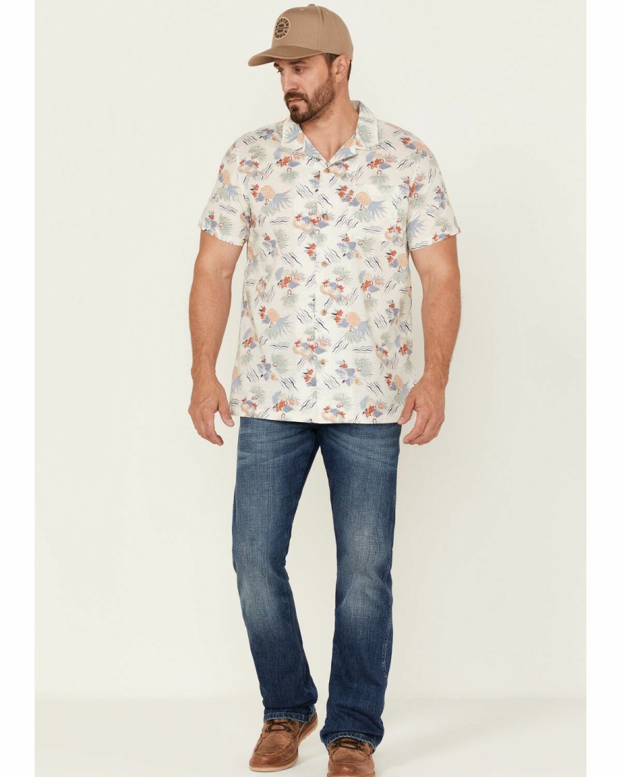 Men * | Latest Pendleton Men'S Hula Girl Tropical Print Short Sleeve Button-Down Western Shirt