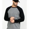 Men * | Exquisite Gifts Hawx Men'S Black Baseball Raglan Crew Long Sleeve Work Shirt