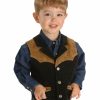 Kids * | New Roper Boys' Western Suede Vest 7-12