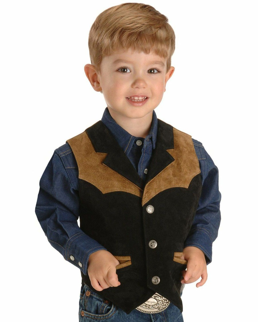 Kids * | New Roper Boys' Western Suede Vest 7-12